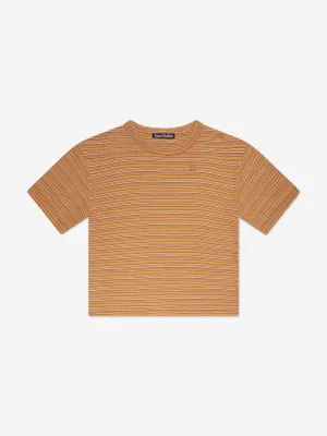 Acne Studios Kids Striped T-Shirt in Orange