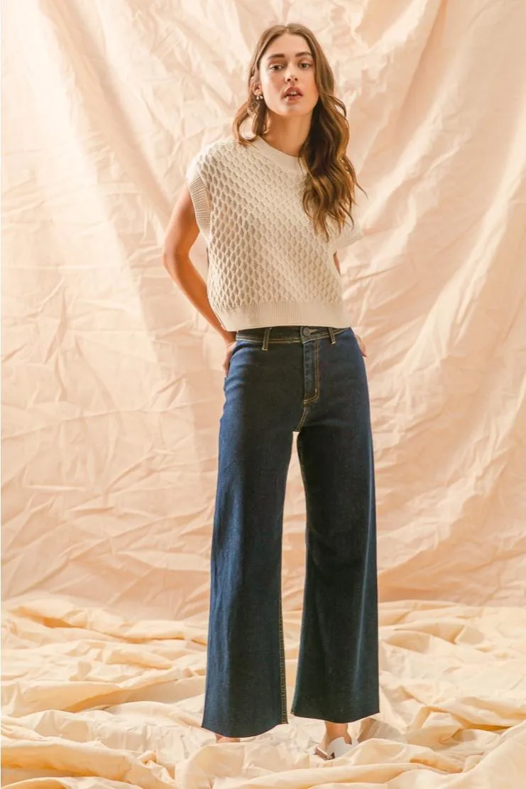 Amani Dark Denim High Rise Wide Leg Pants