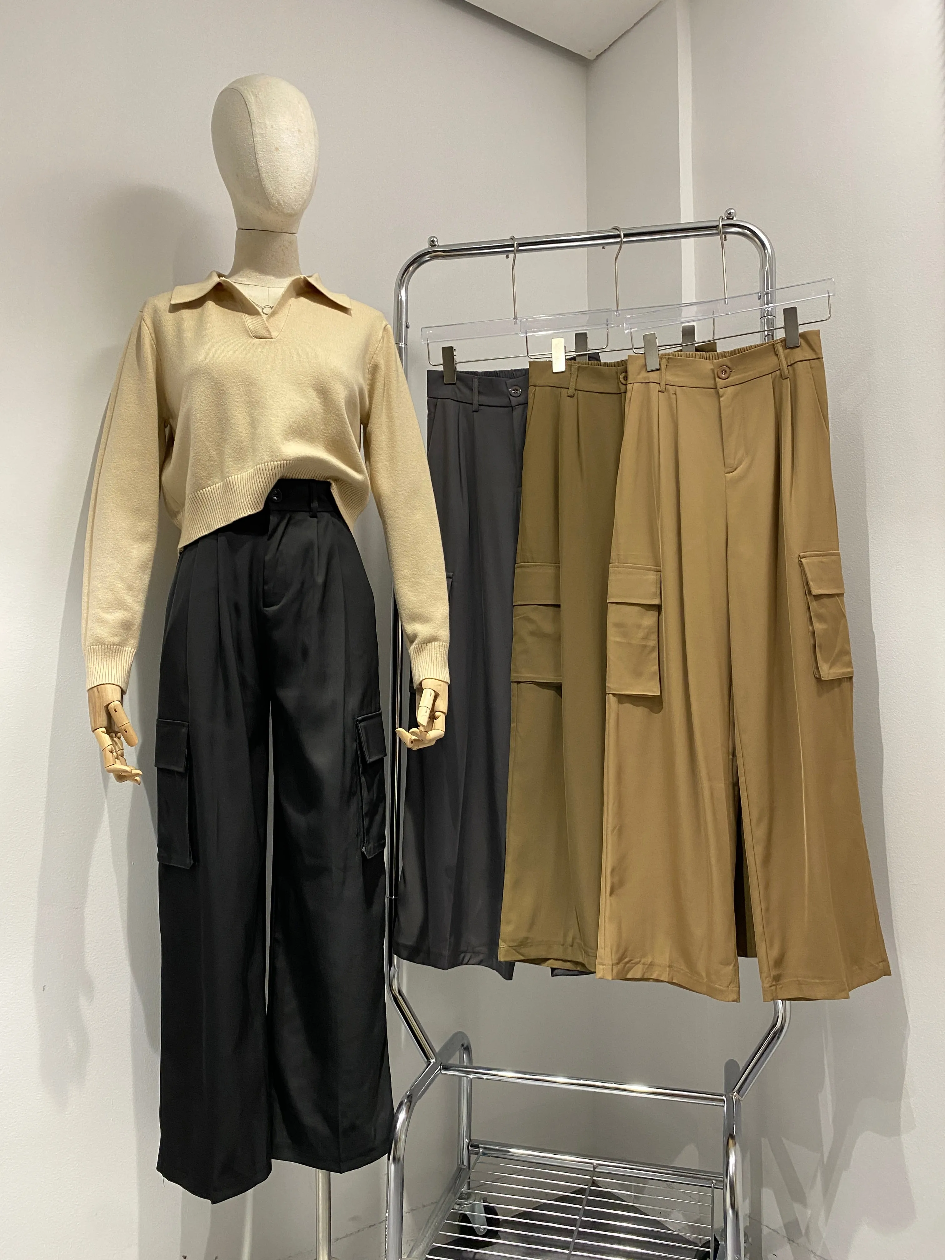 Baggy Cargo Trousers - Mocha