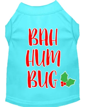 Bah Humbug Screen Print Dog Shirt Aqua Med