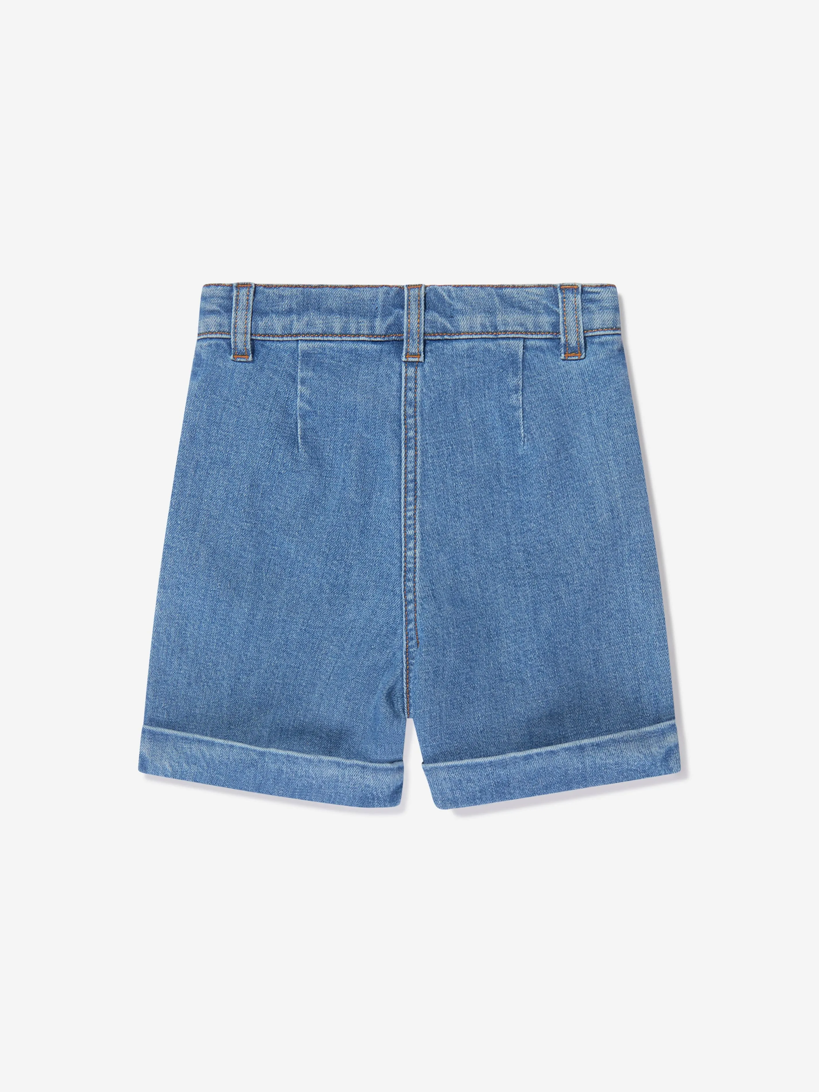 Balmain Girls Denim Shorts in Blue