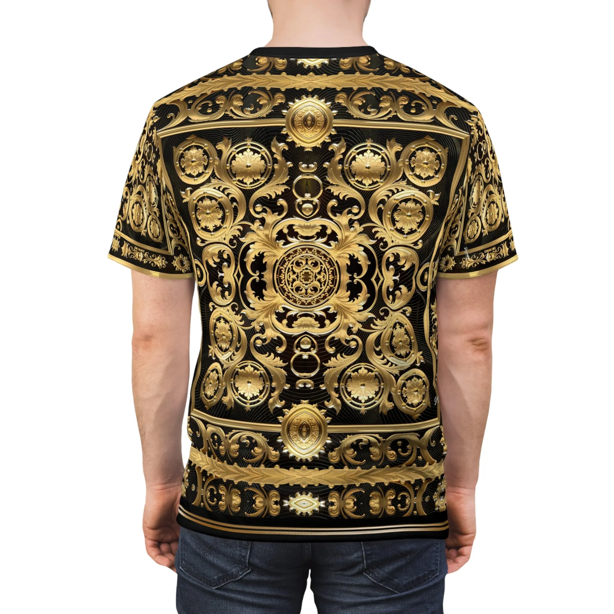 Baroque Elegance T-Shirt Unisex All Over Print Tee Baroque Gold Unisex T-Shirt | D20191