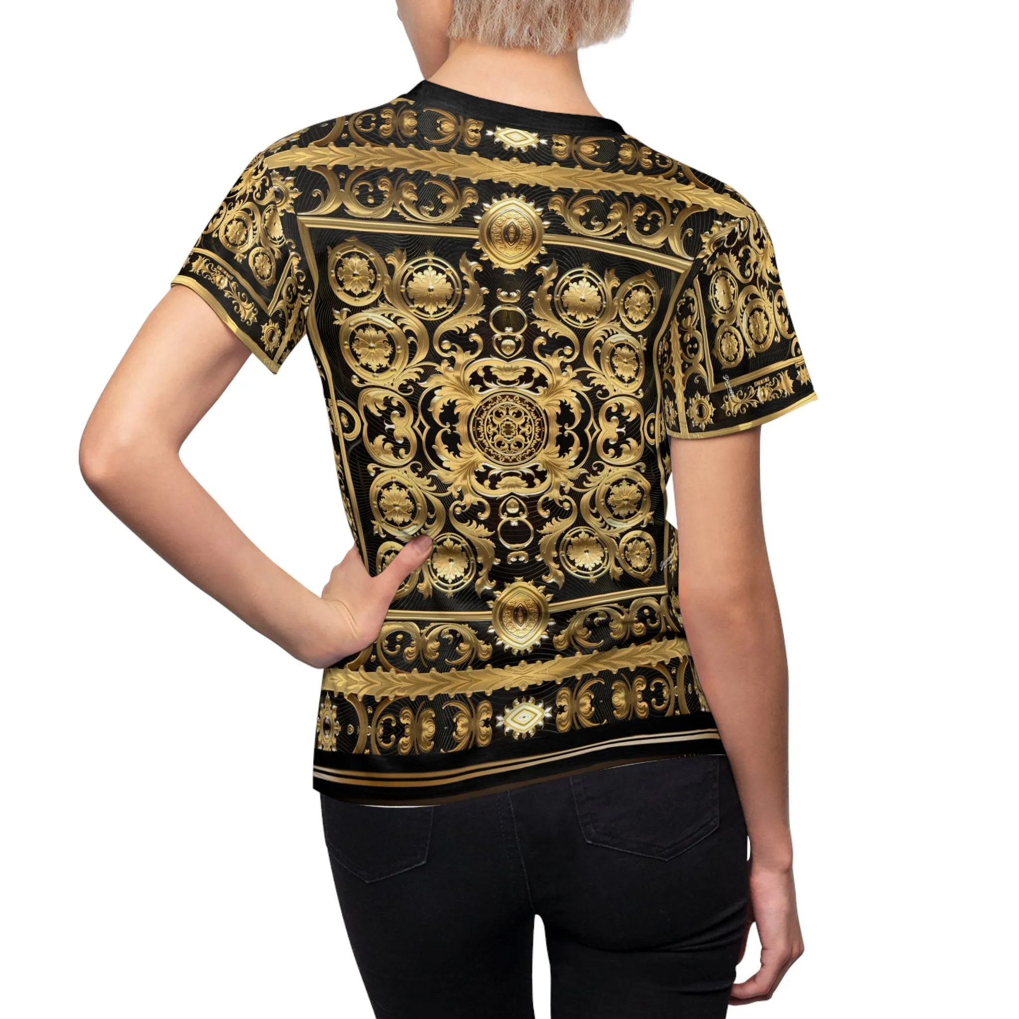 Baroque Elegance T-Shirt Unisex All Over Print Tee Baroque Gold Unisex T-Shirt | D20191