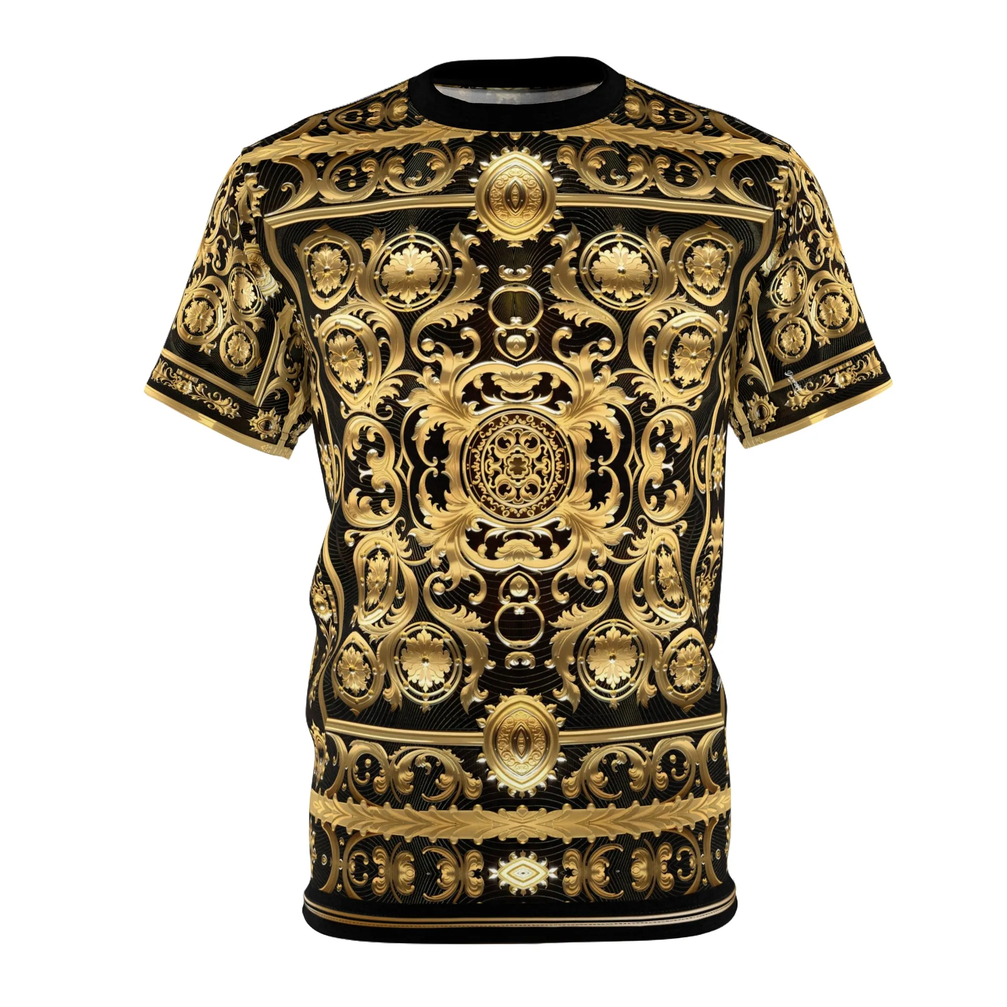 Baroque Elegance T-Shirt Unisex All Over Print Tee Baroque Gold Unisex T-Shirt | D20191