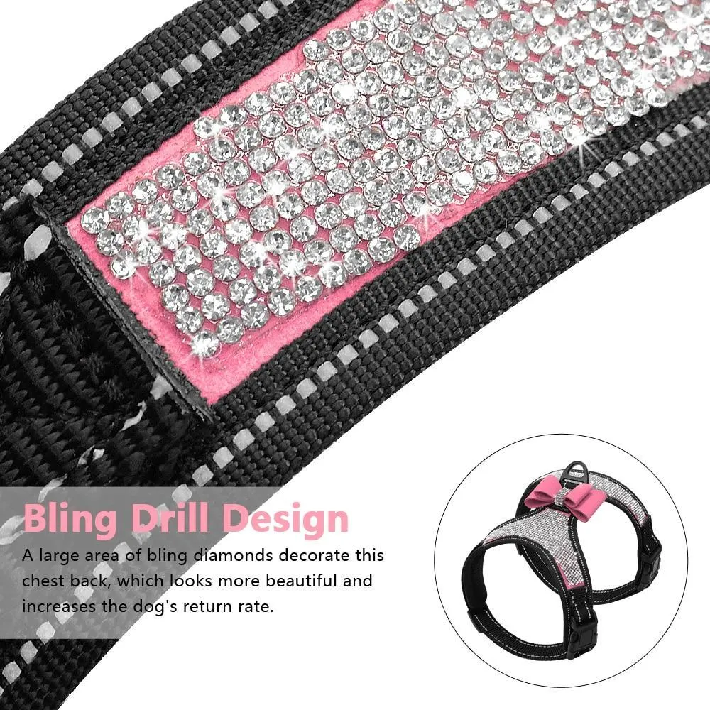 Bedazzled Rhinestone Blinged Dog Harness Vest