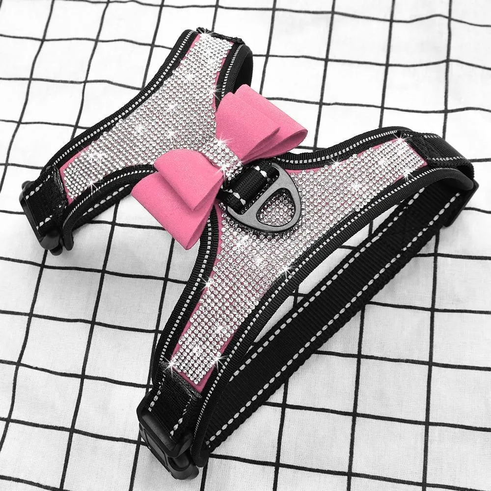 Bedazzled Rhinestone Blinged Dog Harness Vest