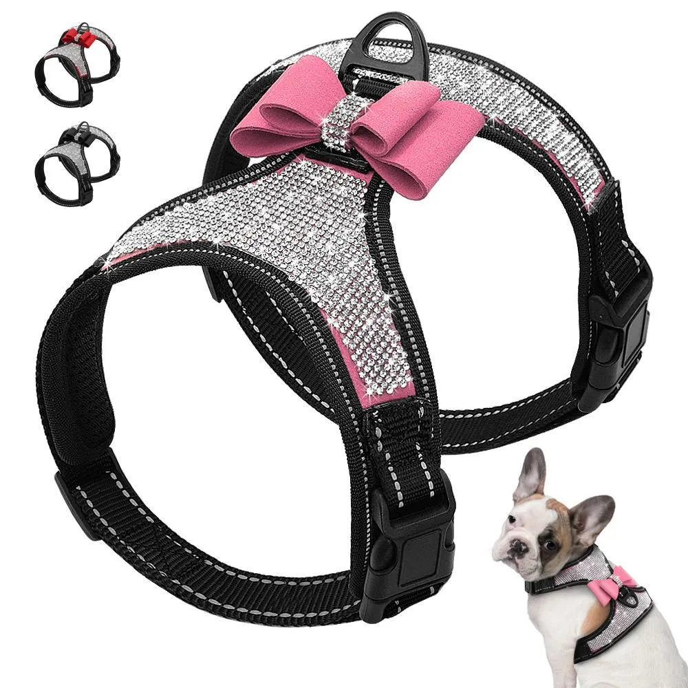 Bedazzled Rhinestone Blinged Dog Harness Vest