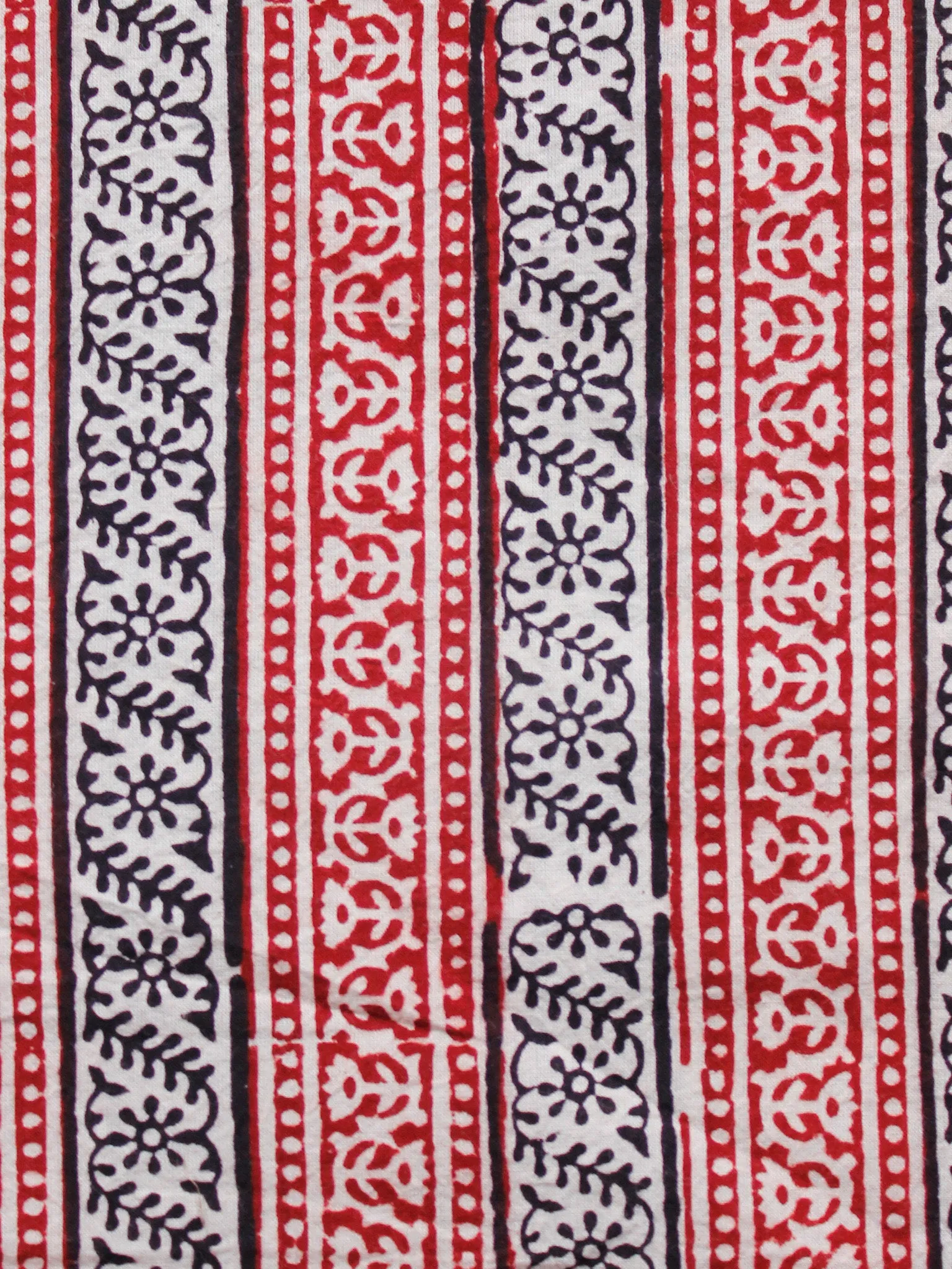 Beige Maroon Black Bagh Printed Cotton Fabric Per Meter - F005F1713