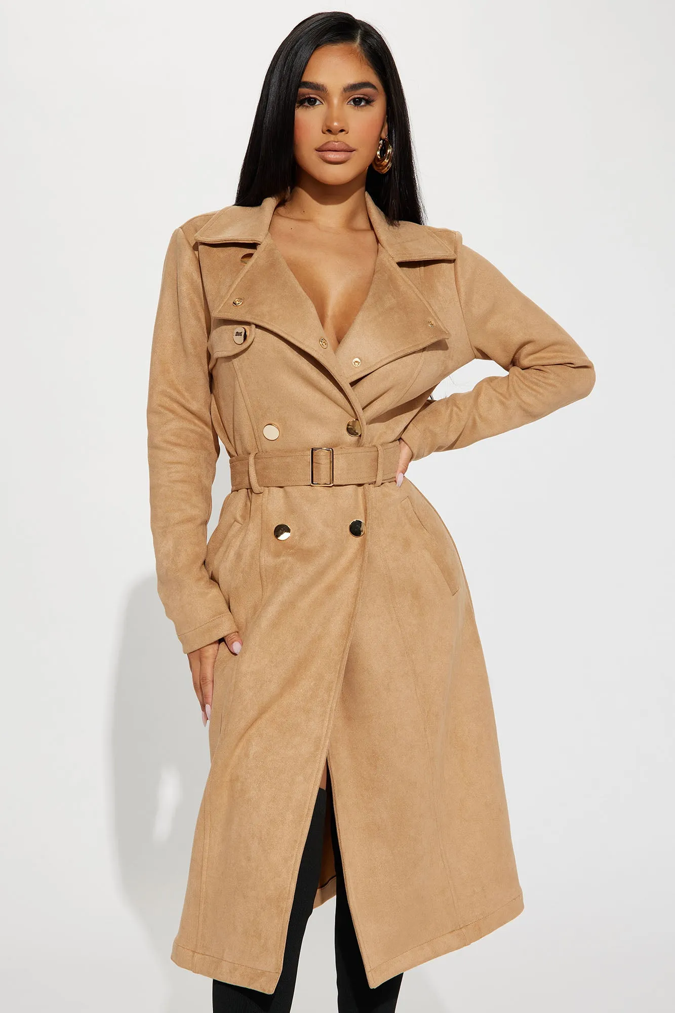 Belt Your Heart Trench Coat - Camel