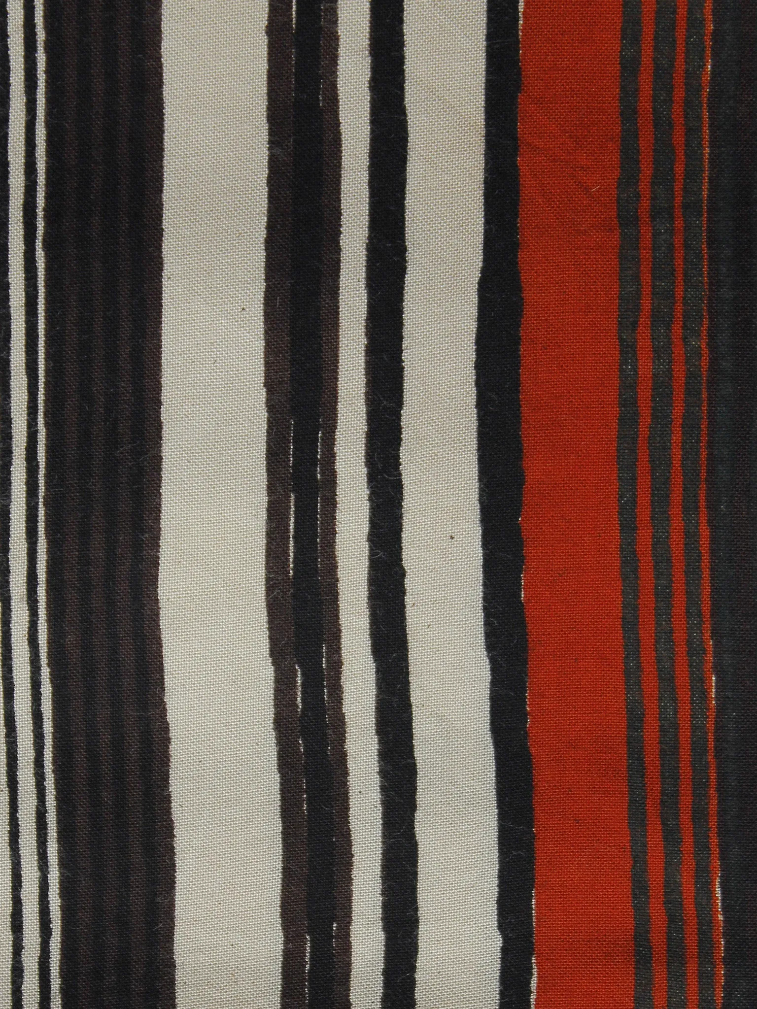 Black Red White Hand Block Printed Rayon Fabric Per Meter - F001F1014