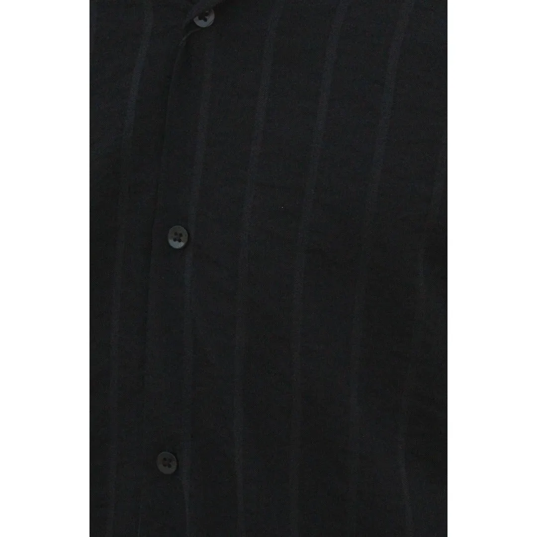 Black Stripes Cuban Shirt