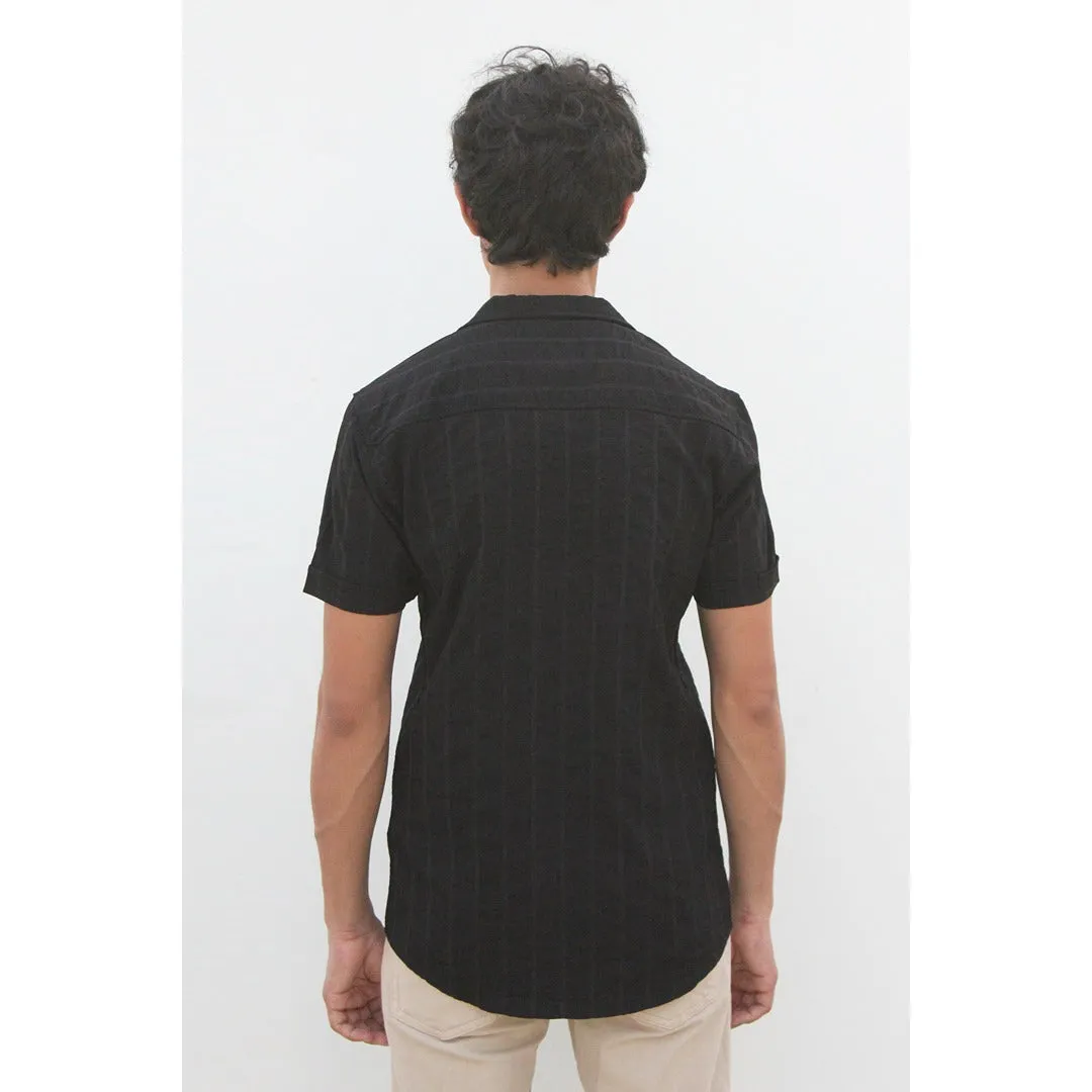 Black Stripes Cuban Shirt