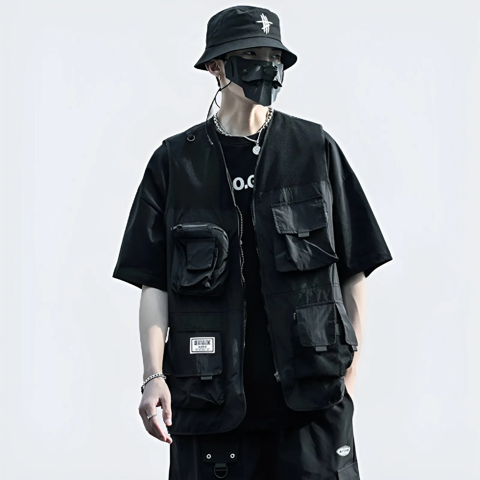 Black Tactical Vest Streetwear