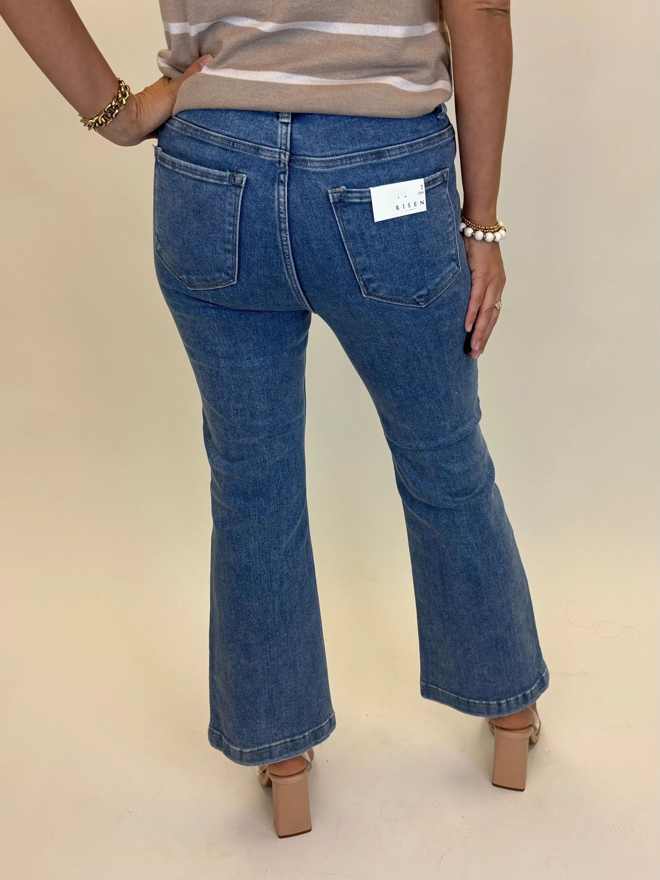 Blair High Rise Patch Pocket Flare Jean