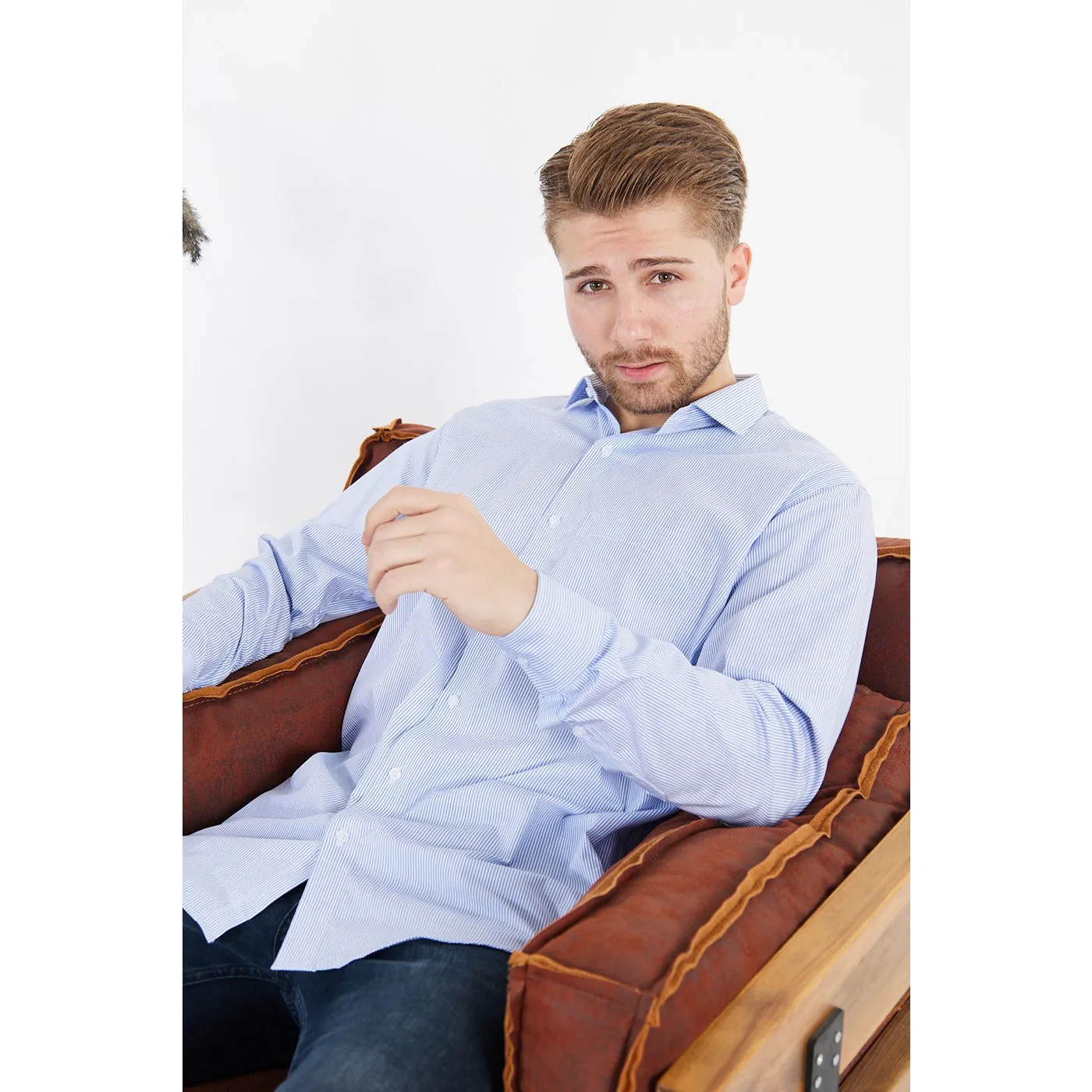 Blue Lining Slim Fit Shirt