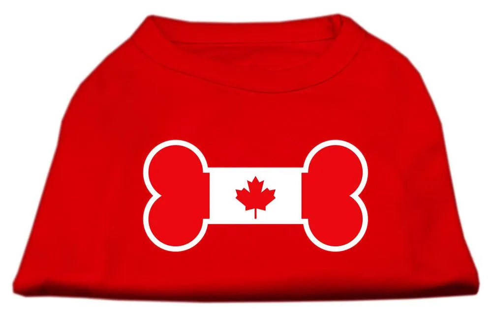 Bone Shaped Canadian Flag Screen Print Shirts Red XXL (18)