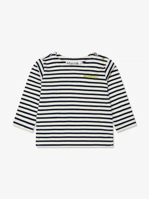 Bonpoint Baby Boys Long Sleeve Striped T-Shirt in Navy