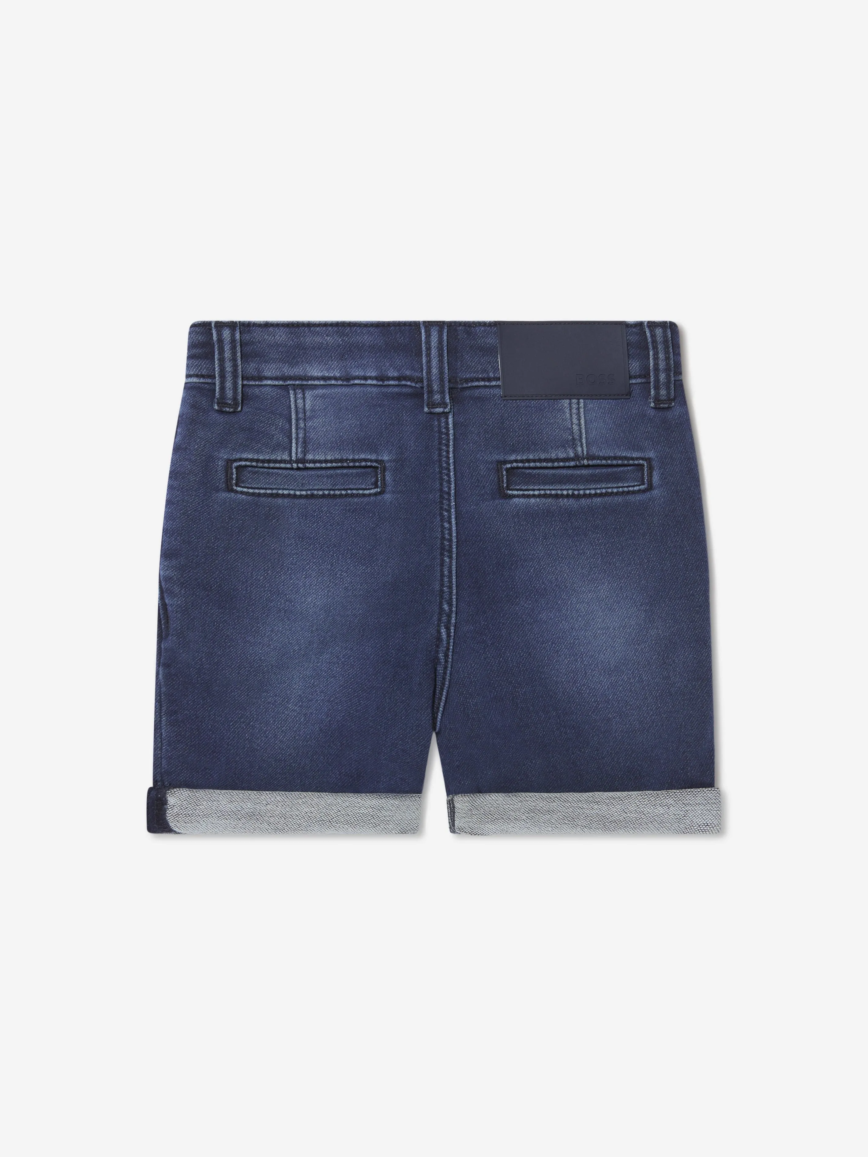 BOSS Boys Cotton Denim Fleece Shorts