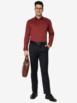 Brick Red Striped Slim Fit Party Wear Shirt | Greenfibre