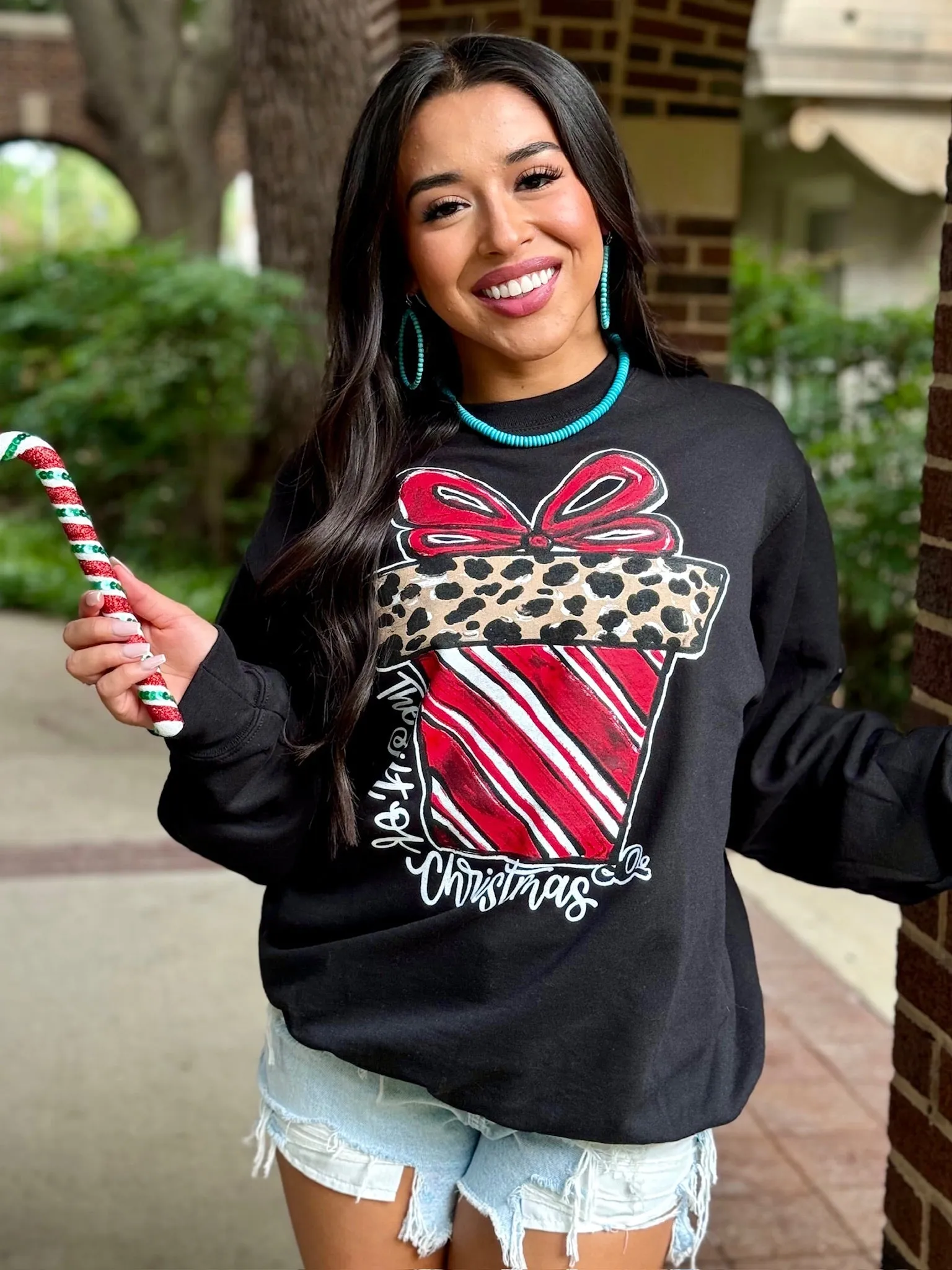 Callie Ann Stelter Candy Cane Present Tee & Sweatshirt