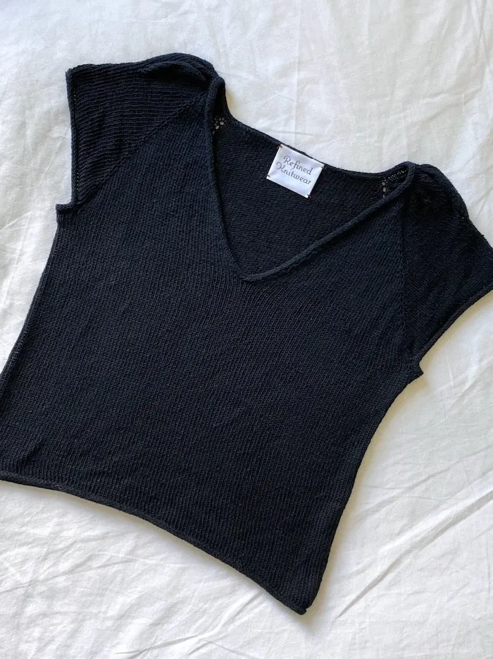 Casia Tee V-neck by Refined Knitwear, knitting pattern