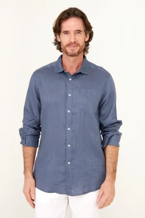 Classic Linen Shirt - Vintage Indigo