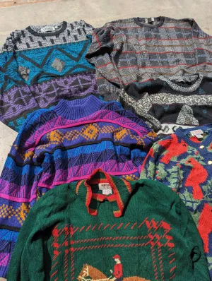 Crazy Pattern Colourful Knitwear Vintage