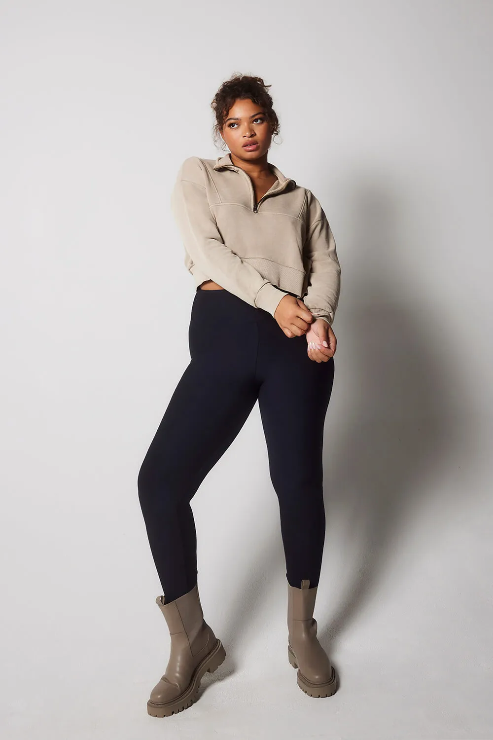 Curve Winter Everyday High Waisted Leggings - Vintage Navy