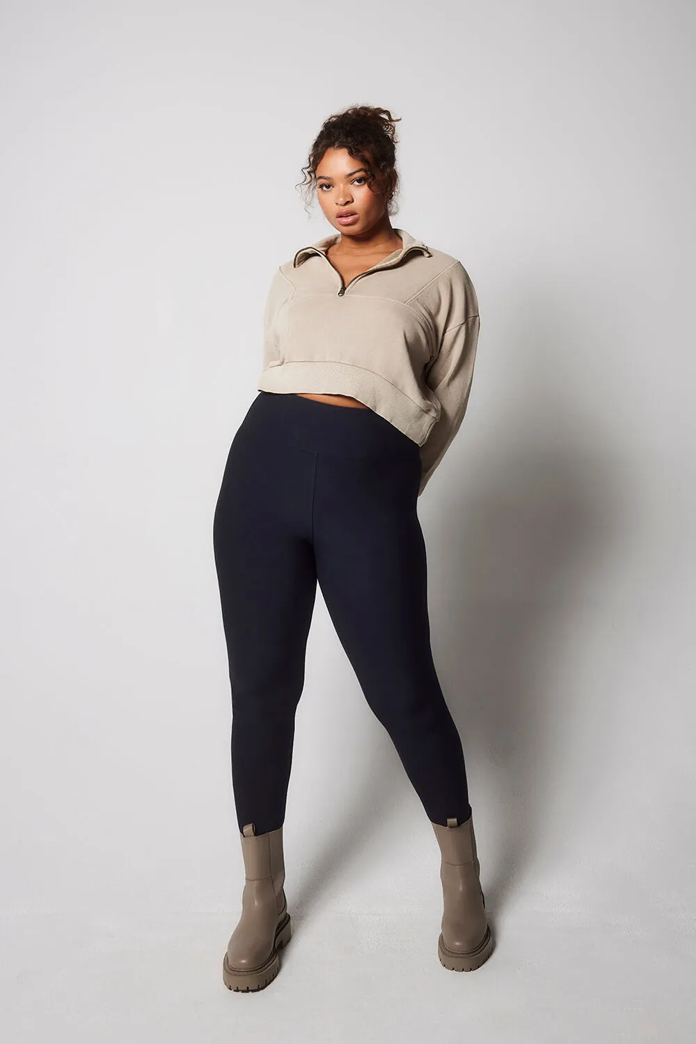 Curve Winter Everyday High Waisted Leggings - Vintage Navy