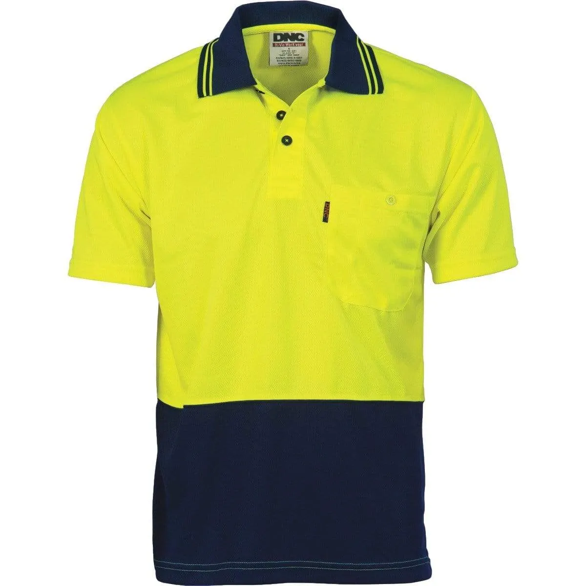 Dnc Workwear Hi-vis Two-tone Cool Breathe Short Sleeve Polo Shirt - 3811