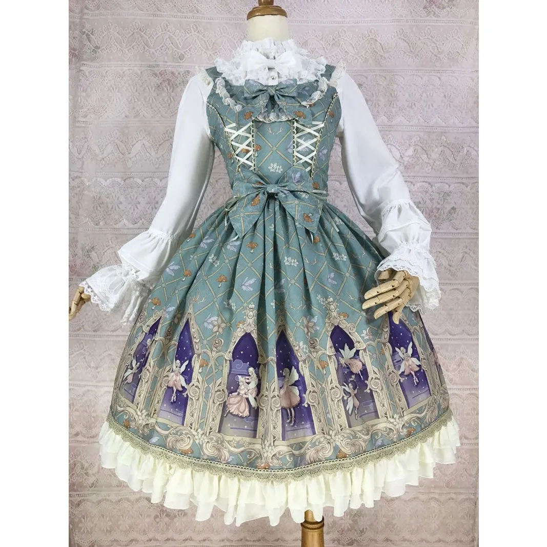 Elf of Dream ~ Sweet Printed Lolita JSK Chiffon Dress by Yiliya