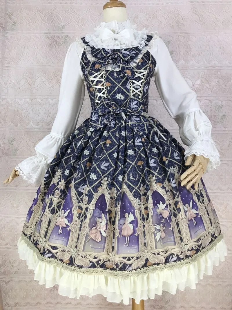 Elf of Dream ~ Sweet Printed Lolita JSK Chiffon Dress by Yiliya