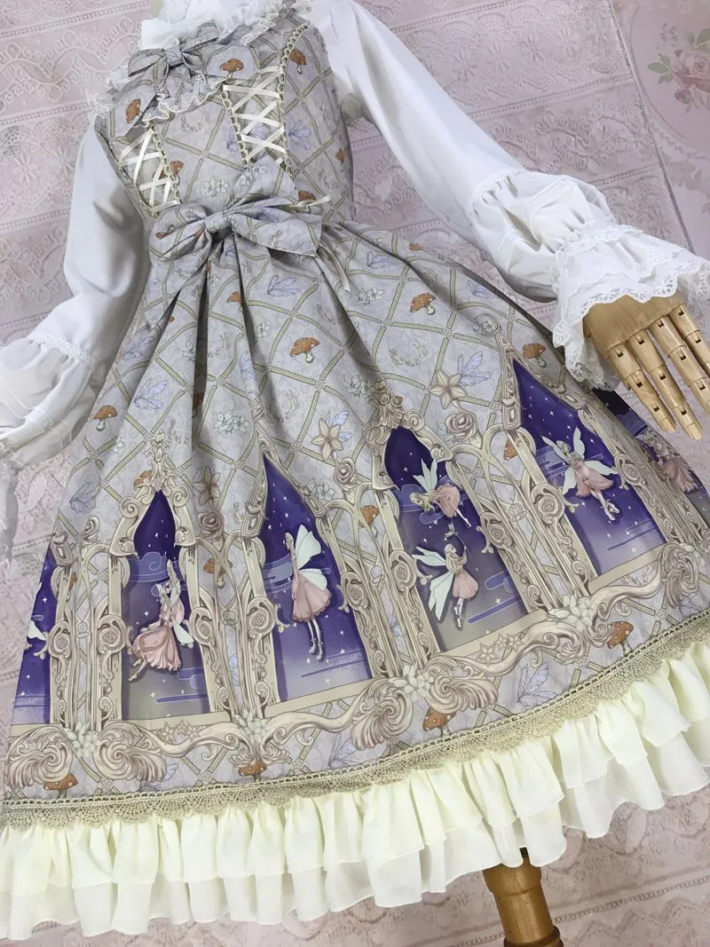 Elf of Dream ~ Sweet Printed Lolita JSK Chiffon Dress by Yiliya