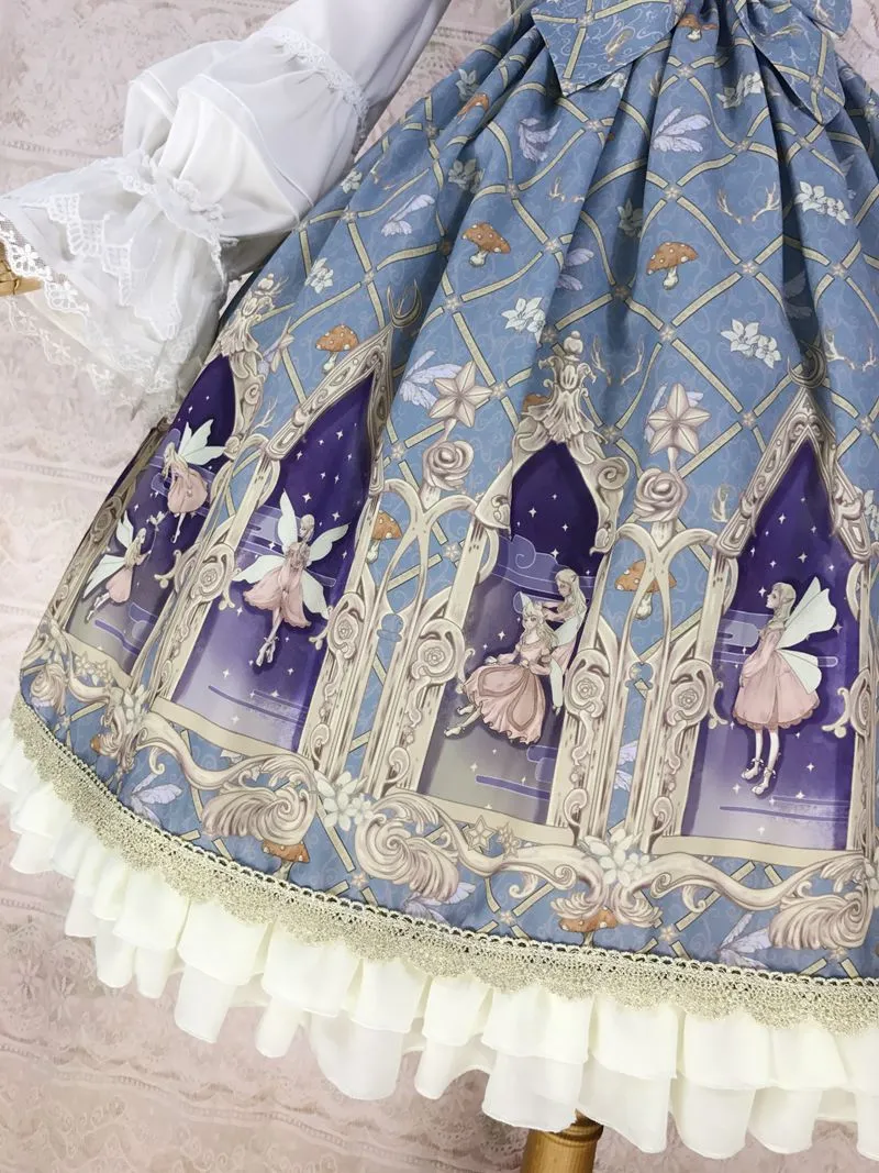 Elf of Dream ~ Sweet Printed Lolita JSK Chiffon Dress by Yiliya