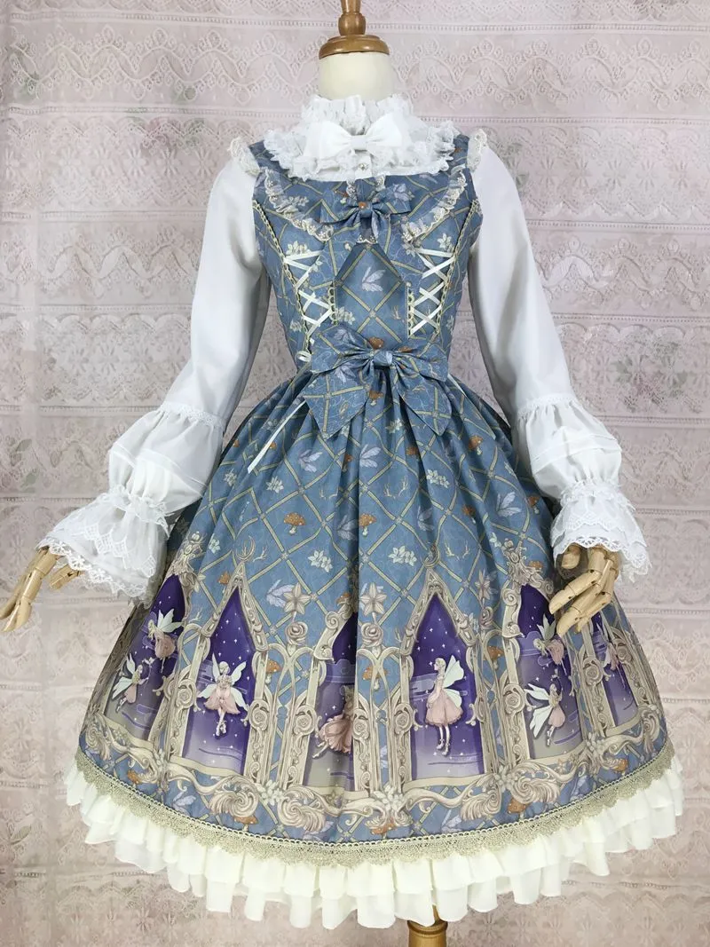 Elf of Dream ~ Sweet Printed Lolita JSK Chiffon Dress by Yiliya