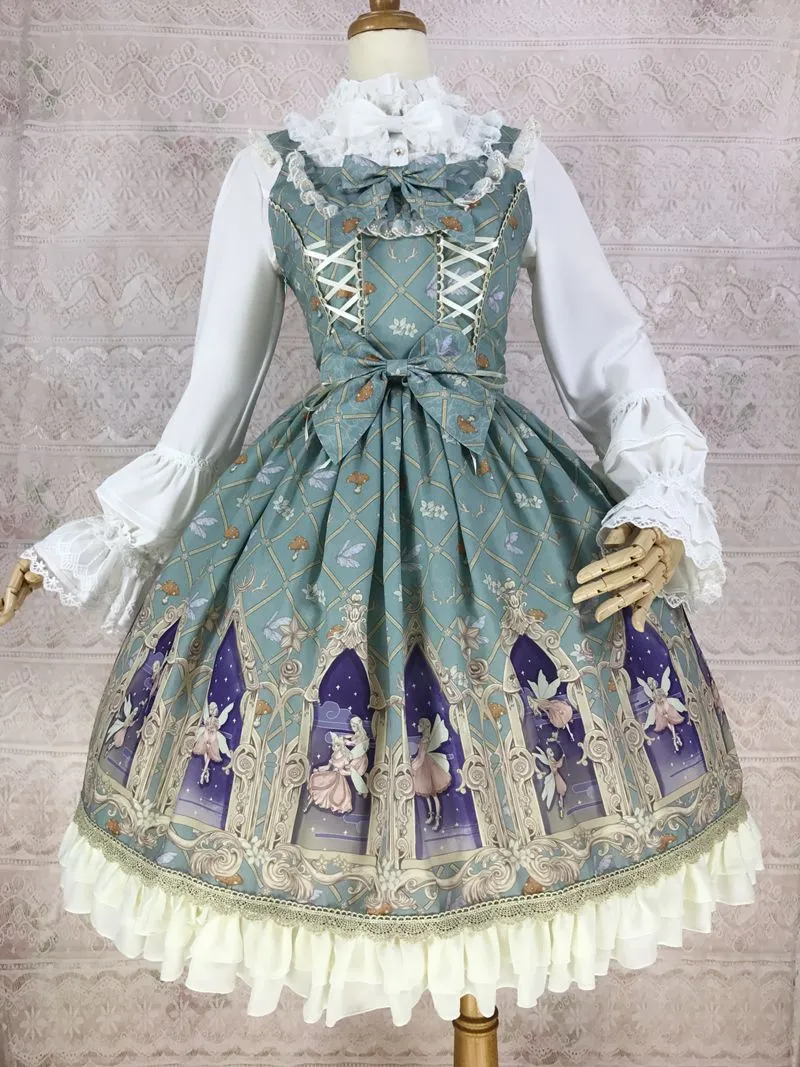 Elf of Dream ~ Sweet Printed Lolita JSK Chiffon Dress by Yiliya