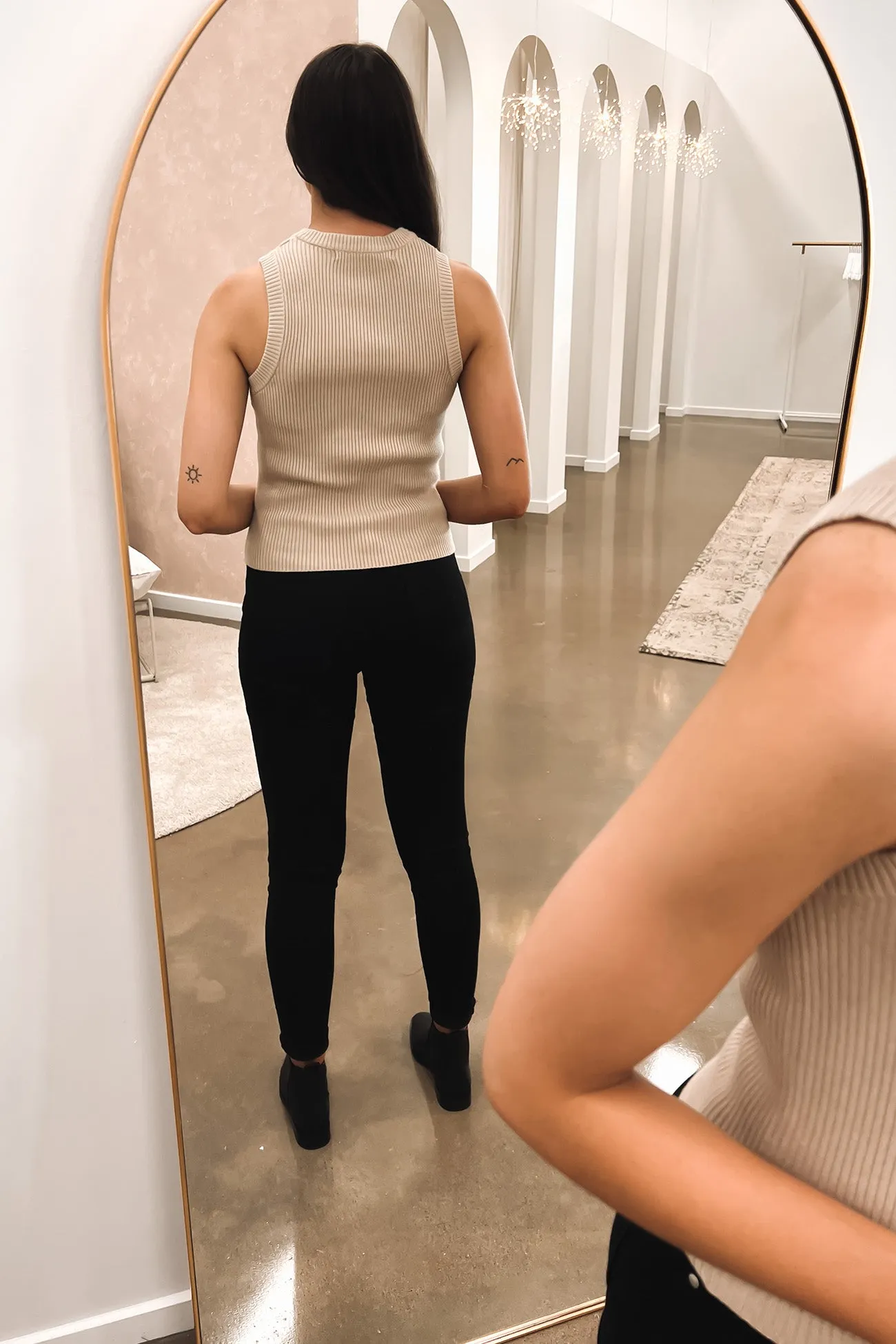 Ellie Knit Tank Beige