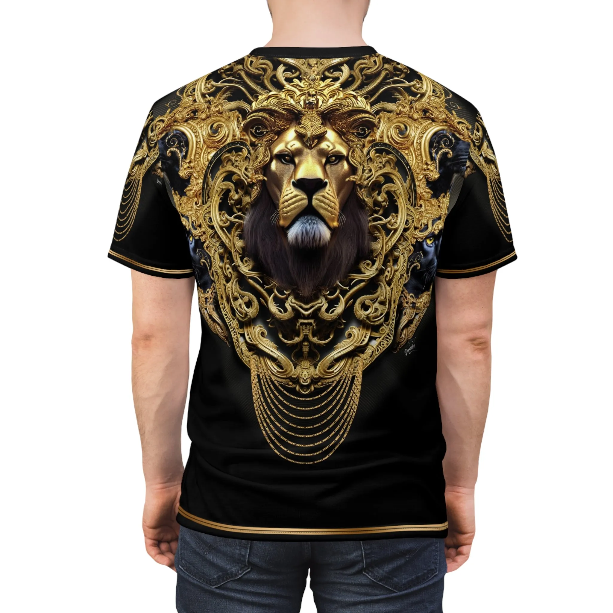 Emperor Lion T-Shirt Unisex All Over Print Tee Baroque Lion Unisex T-Shirt | D20148