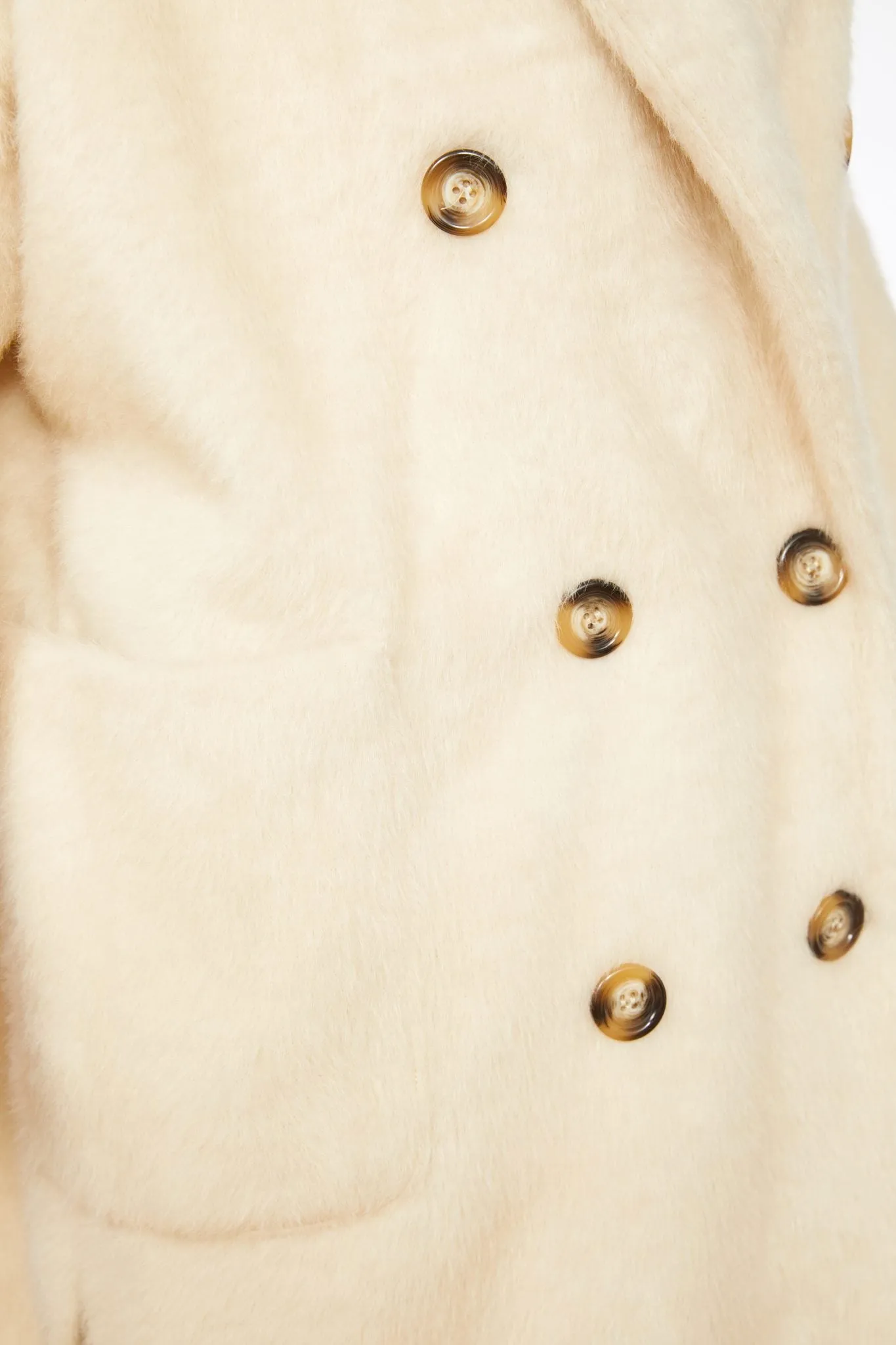 Faux Fur Coat in Linen