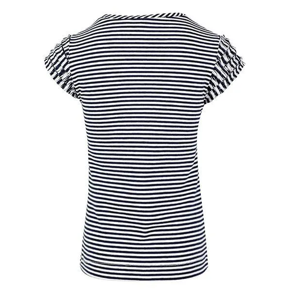 GIRLS  NAVY SHORT SLEEVE STRIPED T-SHIRT