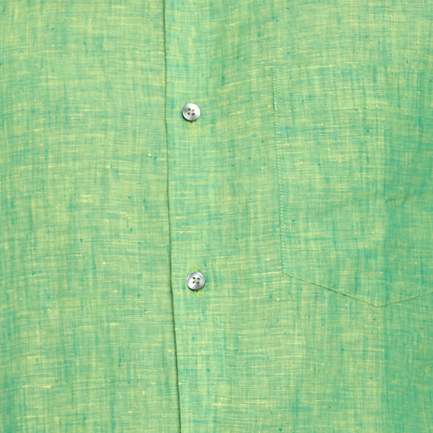 Green Linen Solid Slim Fit Shirts