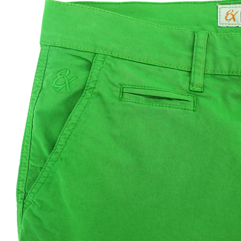 Green Slim Fit Chino Shorts