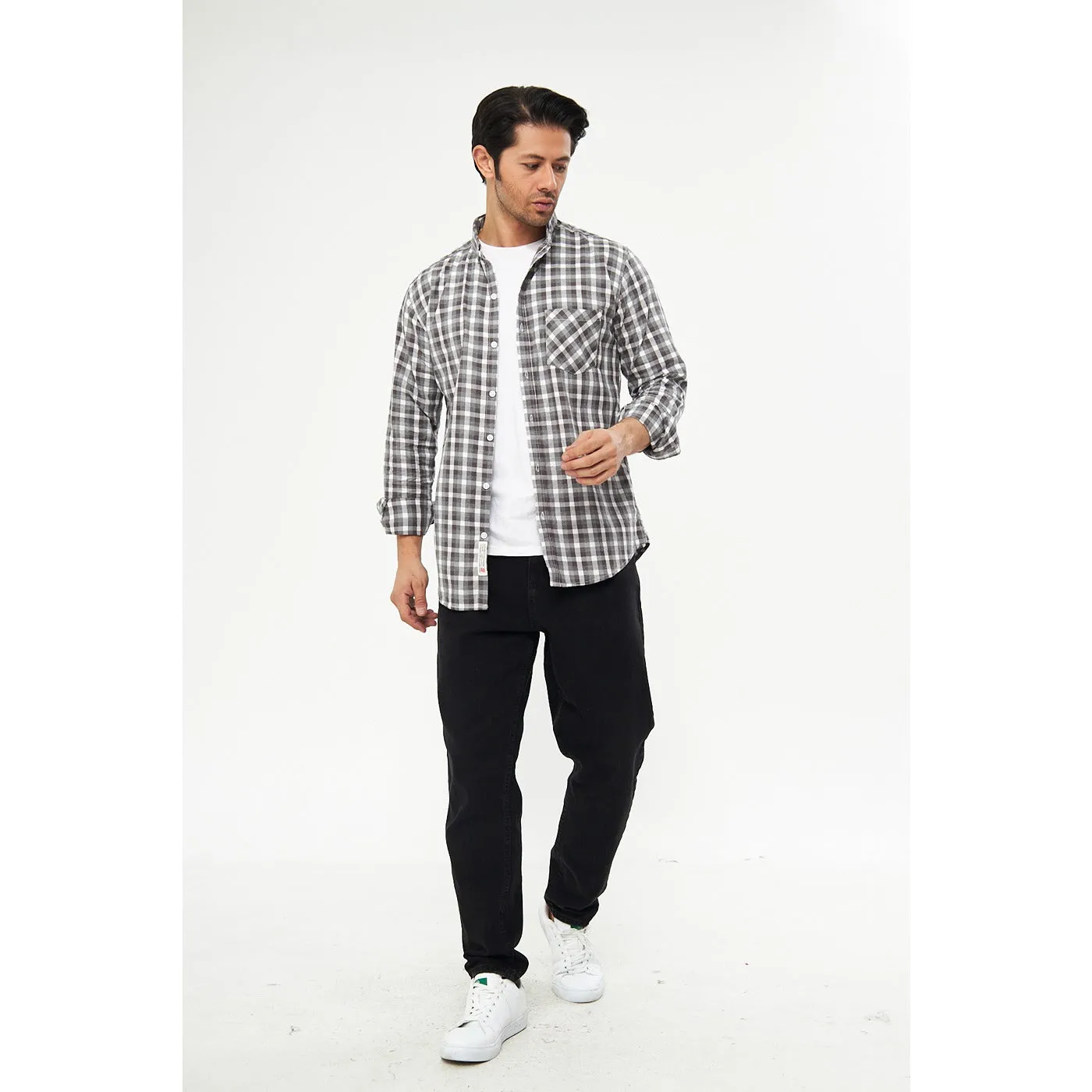 Grey Check Casual Shirt