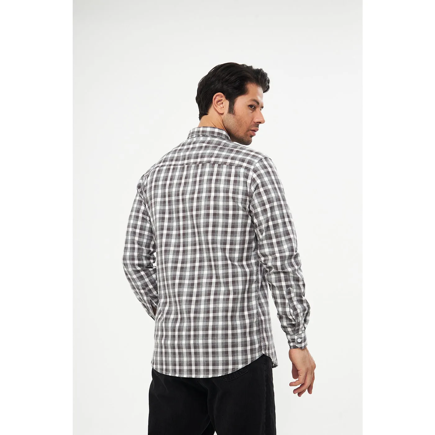 Grey Check Casual Shirt