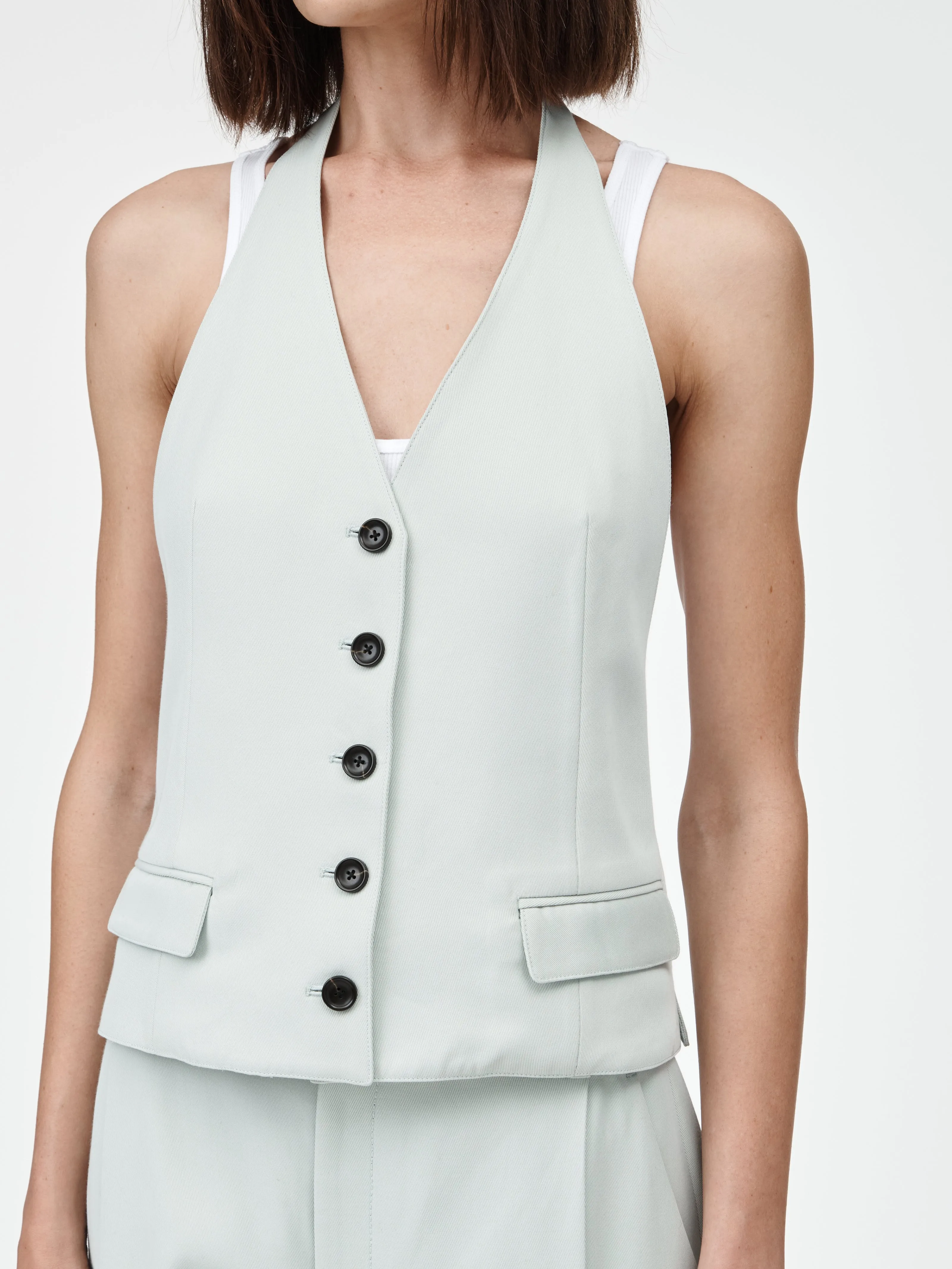 Halter Neck Vest in Seaglass