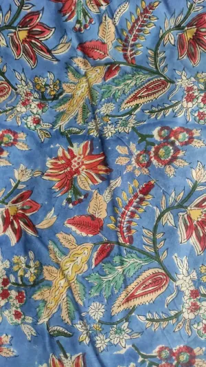 Hand Block Printed Cotton Fabric Per Meter - F001F2655