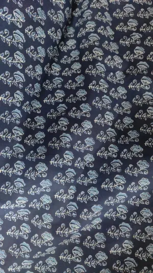 Hand Block Printed Cotton Fabric Per Meter - F001F2710