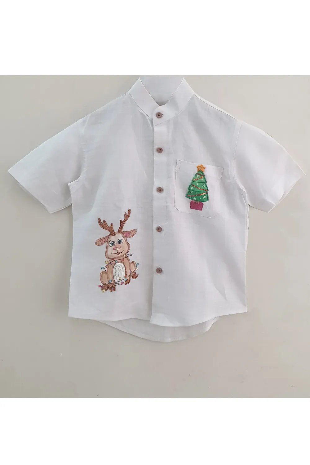 Hand painted christmas theme shirt kurta