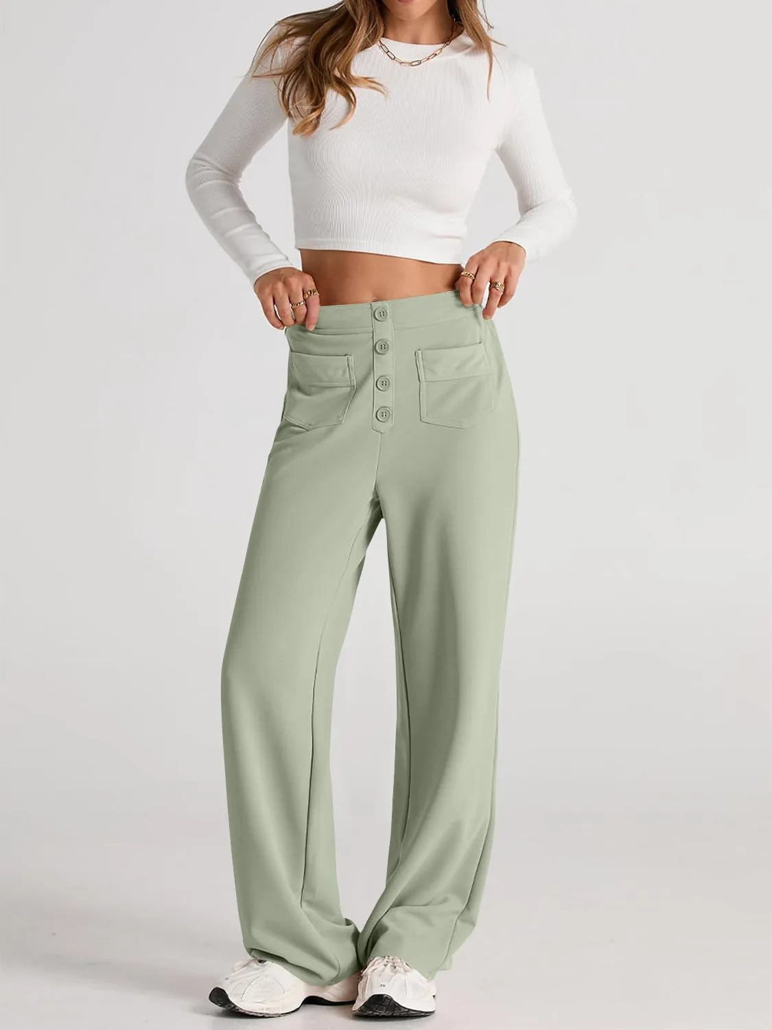 High Waist Wide Leg Pants