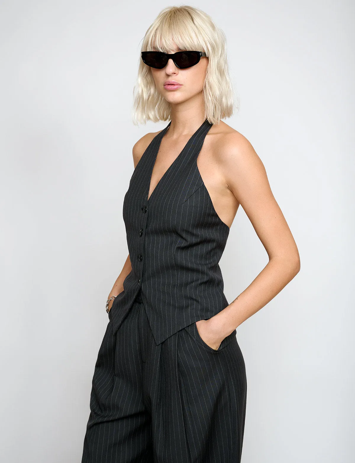 Honor Halter Pin-Stripe Vest